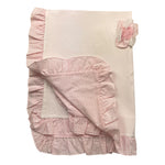 MARLU' coperta tinta unita con fiore in rilievo Rosa per Neonata EC1481 ROSA MARLU' 