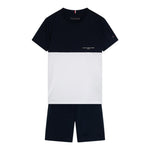 Tommy Hilfiger Completo 2 Pezzi T-Shirt-Bermuda per Bambino KB0KB09620X BIANCO/BLU TOMMY HILFIGER 
