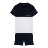 Tommy Hilfiger Completo 2 Pezzi T-Shirt-Bermuda per Bambino KB0KB09620X BIANCO/BLU TOMMY HILFIGER 