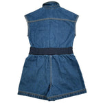 Moschino Tuta Intera Mezza Giromanica In Denim Tinta Unita per Bambina HDT00J BLU MOSCHINO 