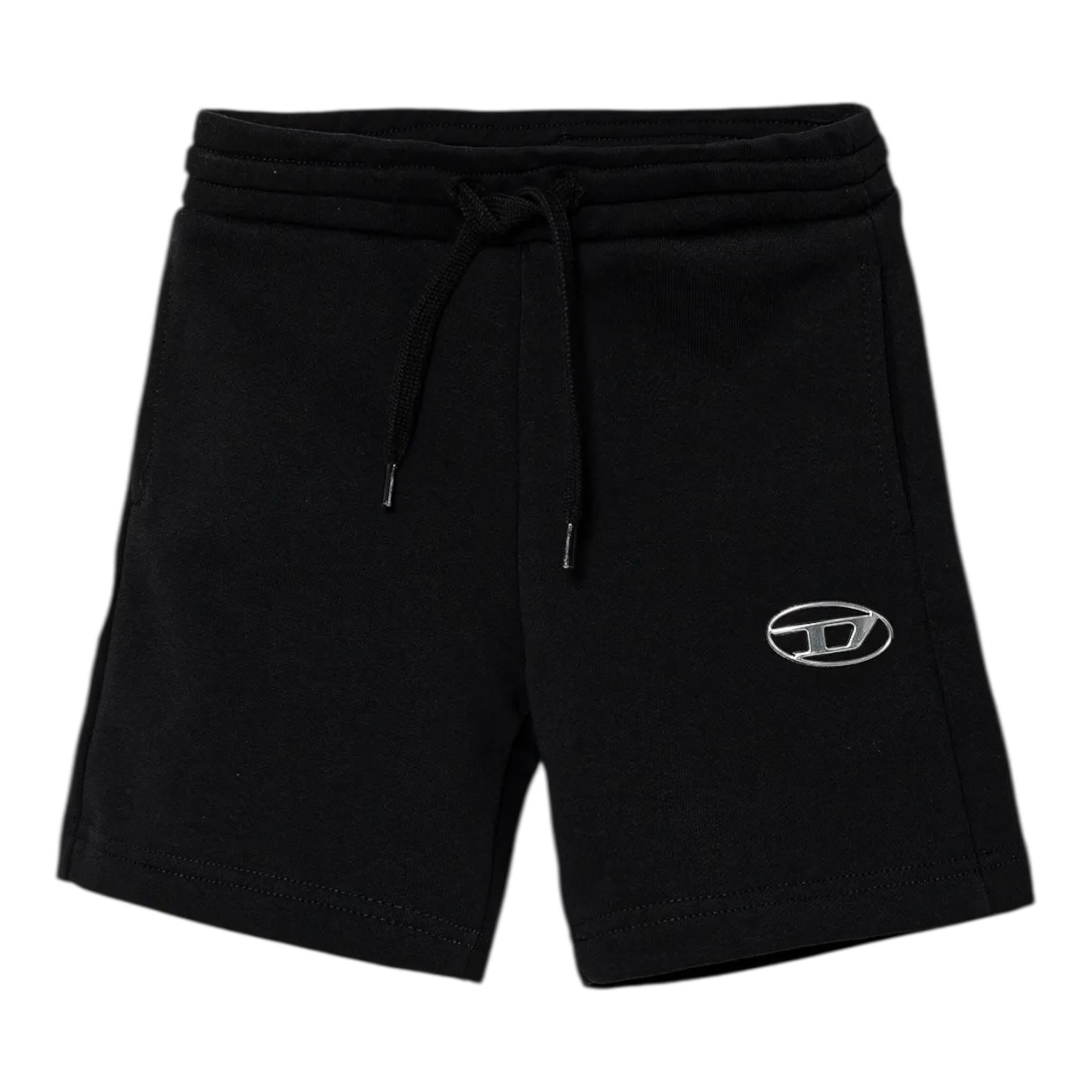 Diesel Bermuda Tinta Unita con Logo per Bambino J02239 NERO DIESEL 