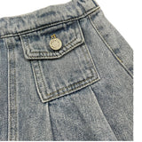 Manila Grace Gonna In Denim Tinta Unita con Elastico In Vita per Bambina 373GMBS25 AZZURRO MANILA GRACE 