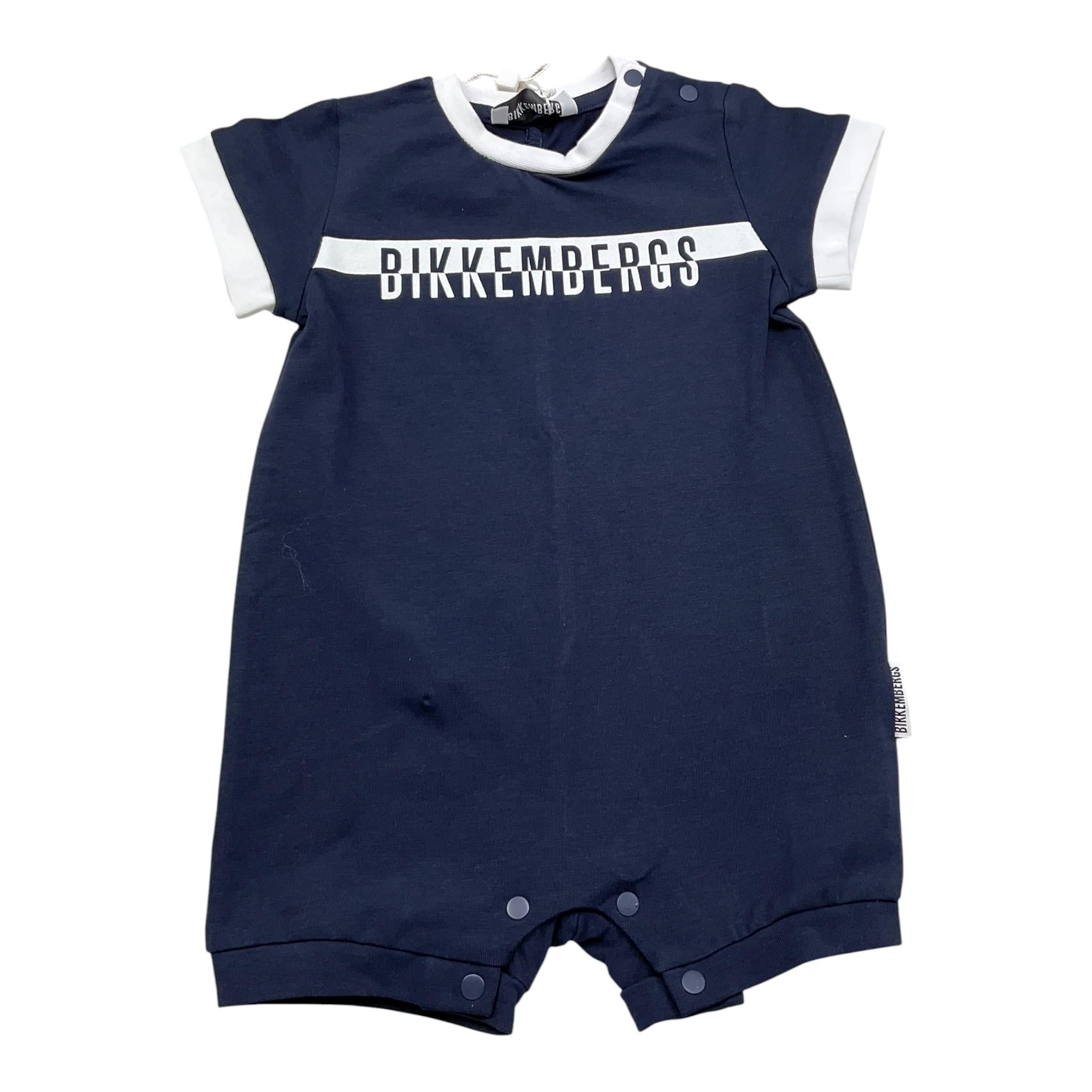 Bikkembergs Pagliaccetto Mezza Manica Tinta Unita per Neonato BK1773 BLU BiKKEMBERGS 