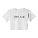 Hinnominate T-Shirt Crop Girocollo Tinta Unita con Stampa per Bambina 3646MY00017 BIANCO HINNOMINATE 