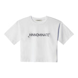 Hinnominate T-Shirt Crop Girocollo Tinta Unita con Stampa per Bambina 3646MY00017 BIANCO HINNOMINATE 