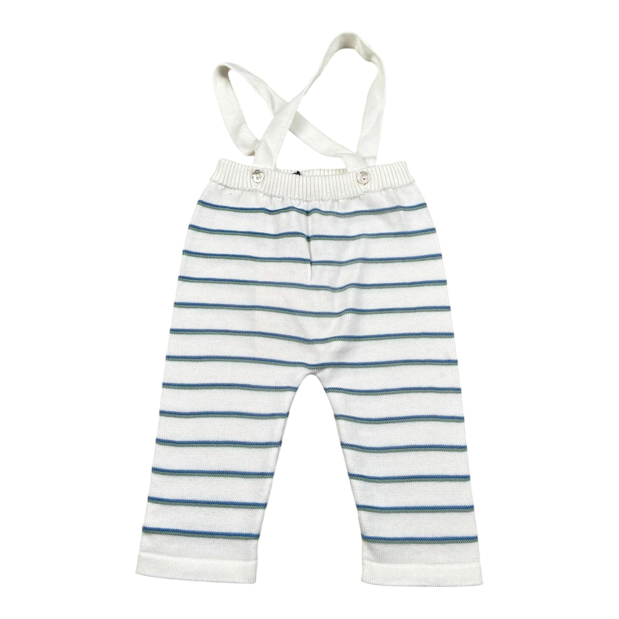 Maglifici di Verona Salopette Tinta Unita con Fantasia per Neonato 645352 BIANCO MAGLIFICI DI VERONA 