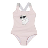 Karl Lagerfeld Costume Intero Tinta Unita con Stampe per Neonata Z30512 ROSA KARL LAGERFELD 