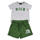 John Richmond Completo 2 Pezzi T-Shirt-Bermuda per Neonato RIP26022CJ GRIGIO/VERDE JOHN RICHMOND 