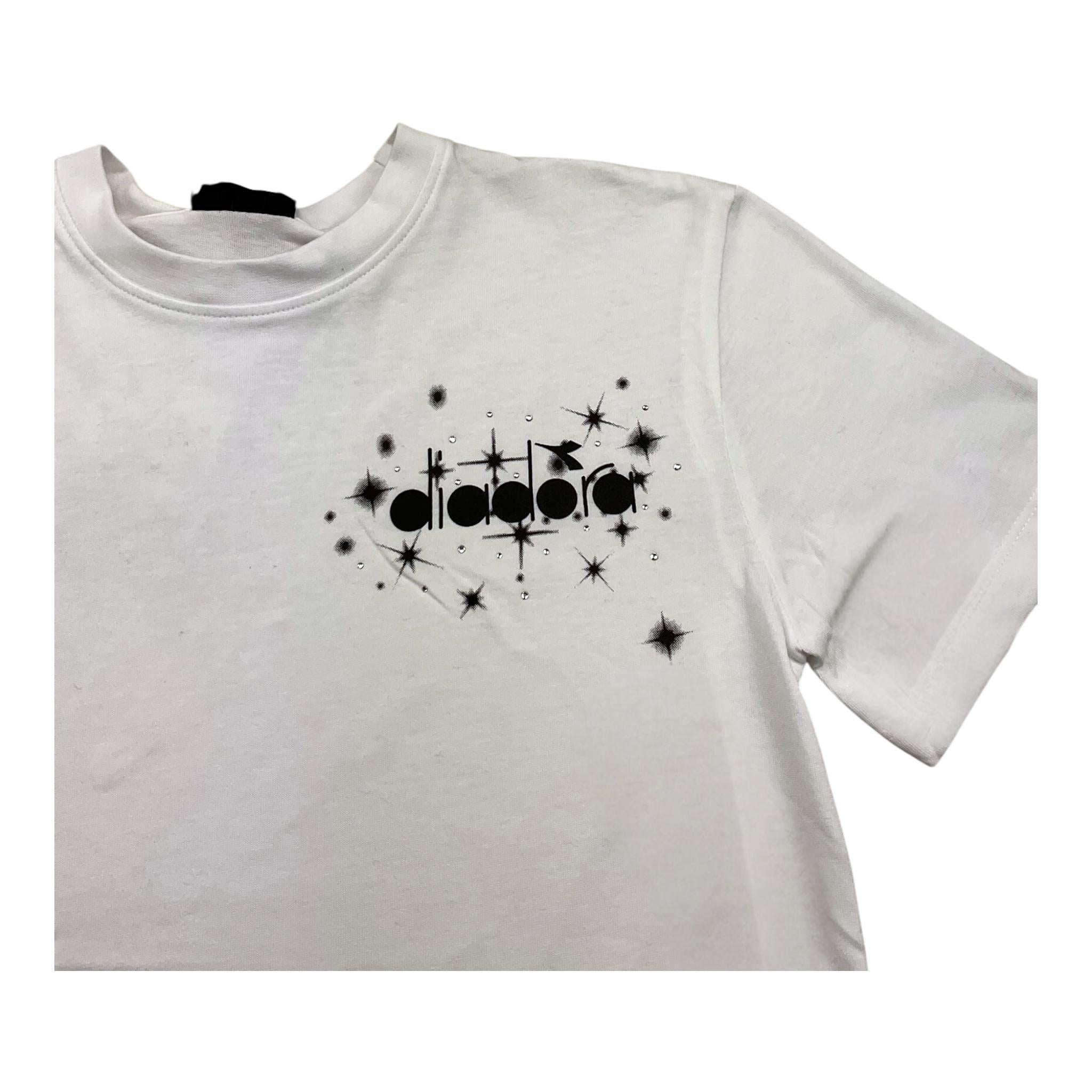 DIADORA t-shirt girocollo tint unita con stampa logo Bianco per Bambina F4DIJGTH051 BIANCO DIADORA 