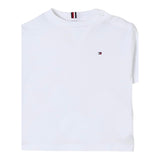 Tommy Hilfiger T-Shirt Girocollo Tinta Unita con Logo per Bambino KB0KB09601X BIANCO TOMMY HILFIGER 