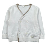 Le Bebe Cardigan Tinta Unita con Profili In Contrasto per Neonato LBB5324 BIANCO LE BEBE 