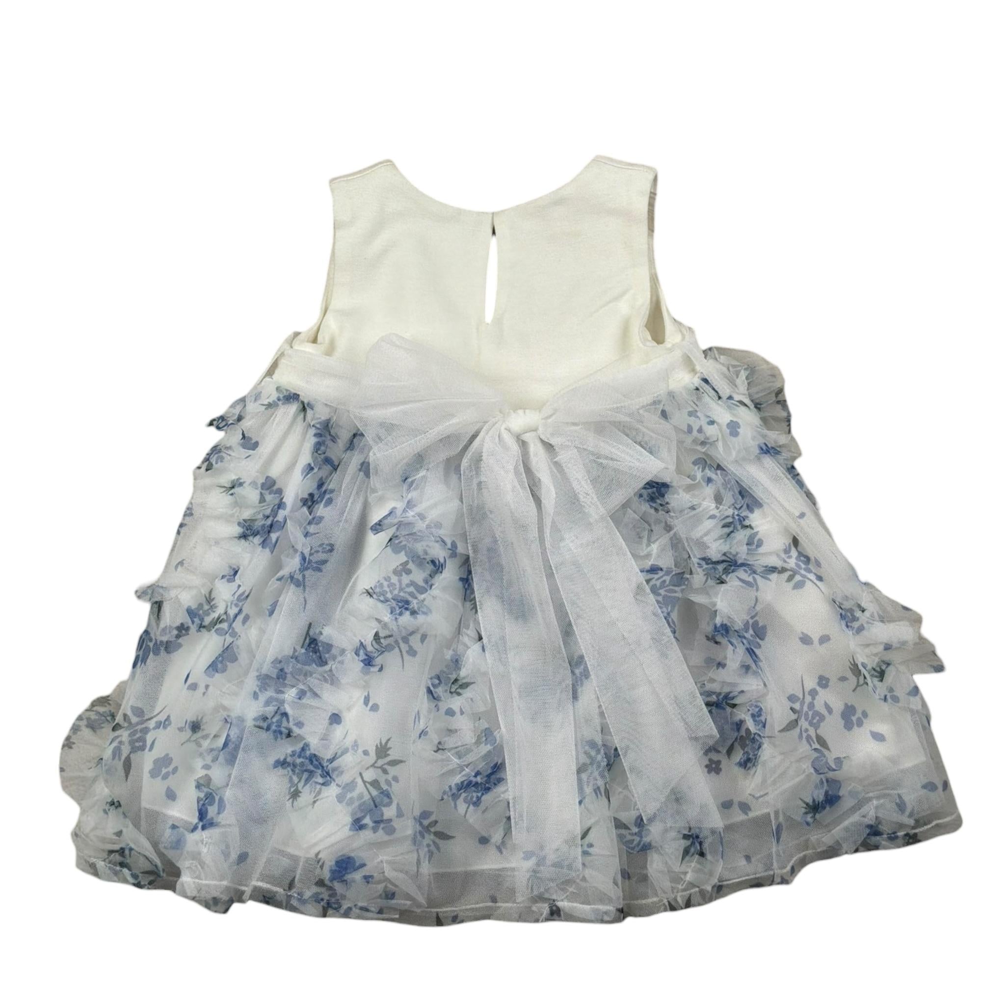 Please Abito Giromanica Tinta Unita Gonna Tulle per Neonata AB2729G73 PANNA PLEASE 