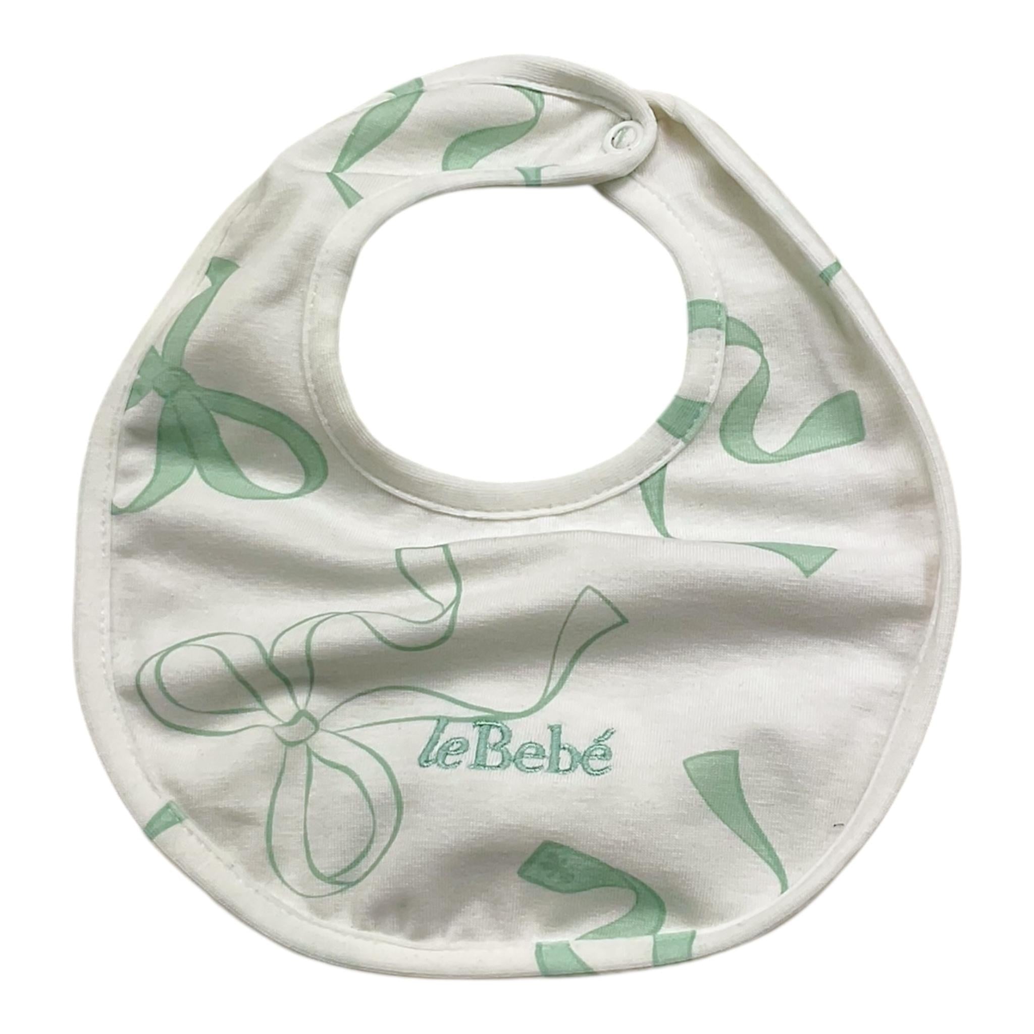 Le Bebe' Bavetta Tinta Unita con Stampa per Neonata LBG5614 BIANCO LE BEBE' 