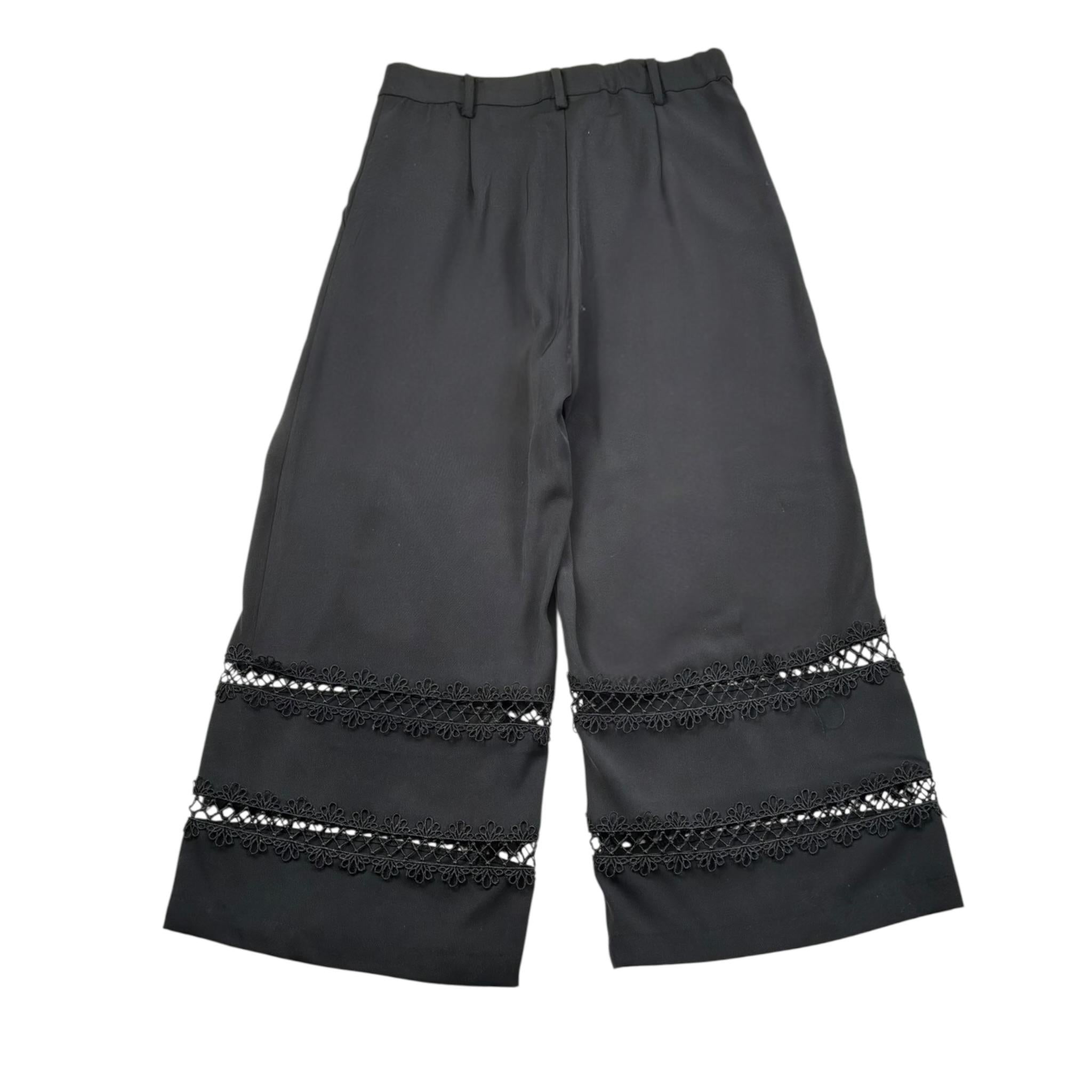 Alice Pi Pantalone Tinta Unita Modello A Palazzo per Bambina 2423 NERO ALICE PI 