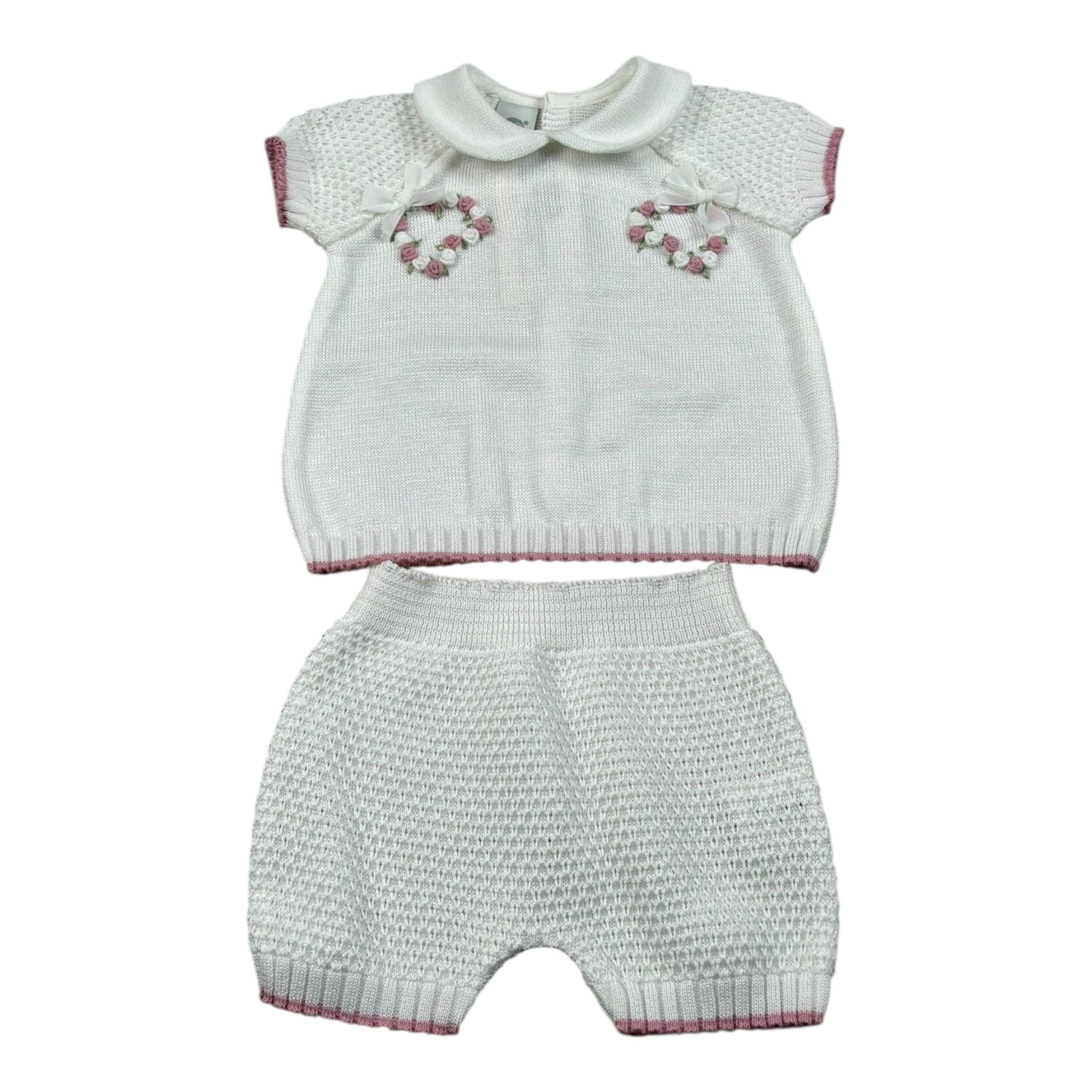 Marlu' Completo 2 Pezzi Maglia-Culotte per Neonata EB2419C BIANCO MARLU' 