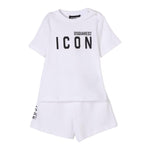 Dsquared2 Completo 2 Pezzi T-Shirt-Bermuda tinta unita Bianco per Neonato DQ2953 BIANCO DSQUARED2 