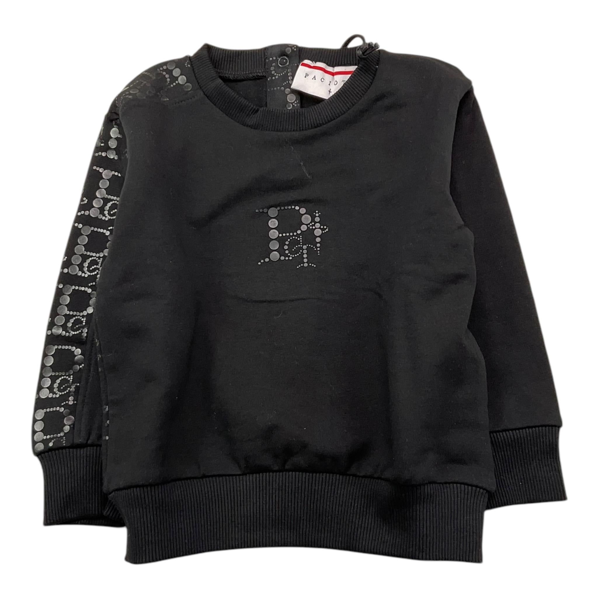 CESARE PACIOTTI felpa tinta unita girocollo con stampa Nero per Neonato MFP5350B NERO CESARE PACIOTTI 