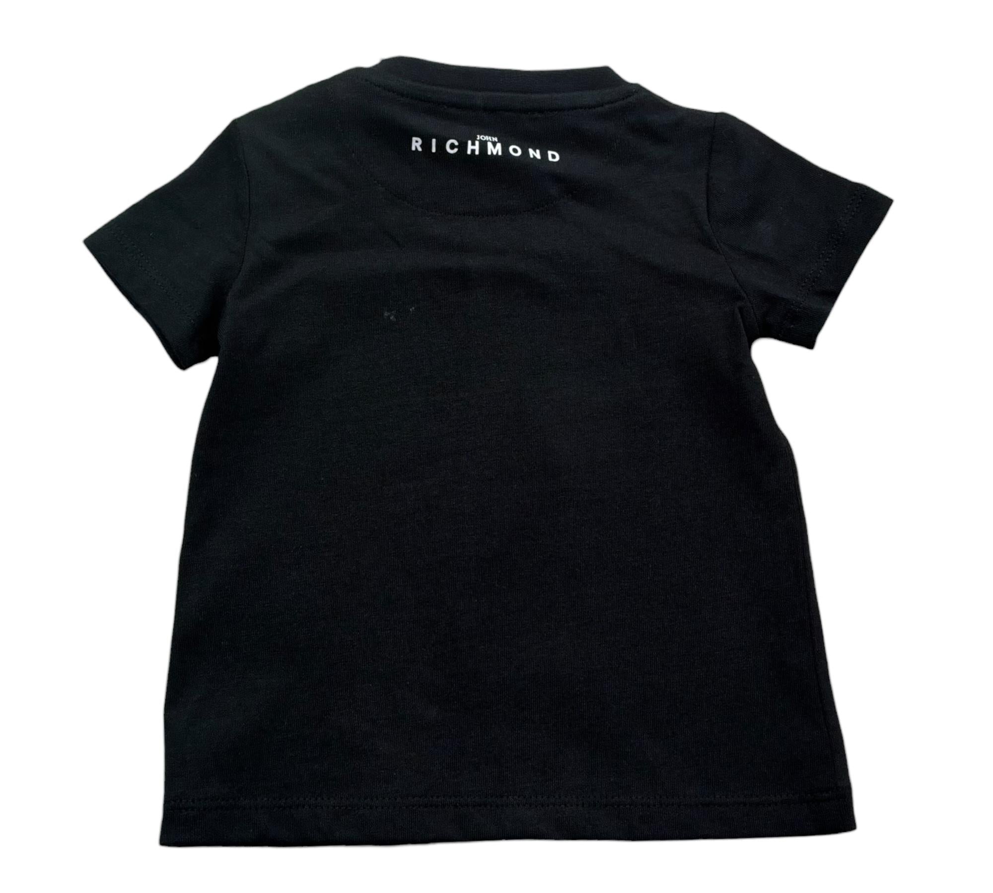 John Richmond T-Shirt Girocollo Tinta Unita con Stampa per Neonato RIP26055TS NERO JOHN RICHMOND 