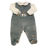 MARLU' tutina manica lunga bicolore in ciniglia Bianco/azzurro per Neonato IB6914 BIANCO/AZZURRO MARLU' 