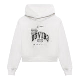 DOLCE & GABBANA felpa chiusa con cappuccio tinta unita con stampa in contrasto Bianco per Bambina L8JWAO BIANCO DOLCE & GABBANA 