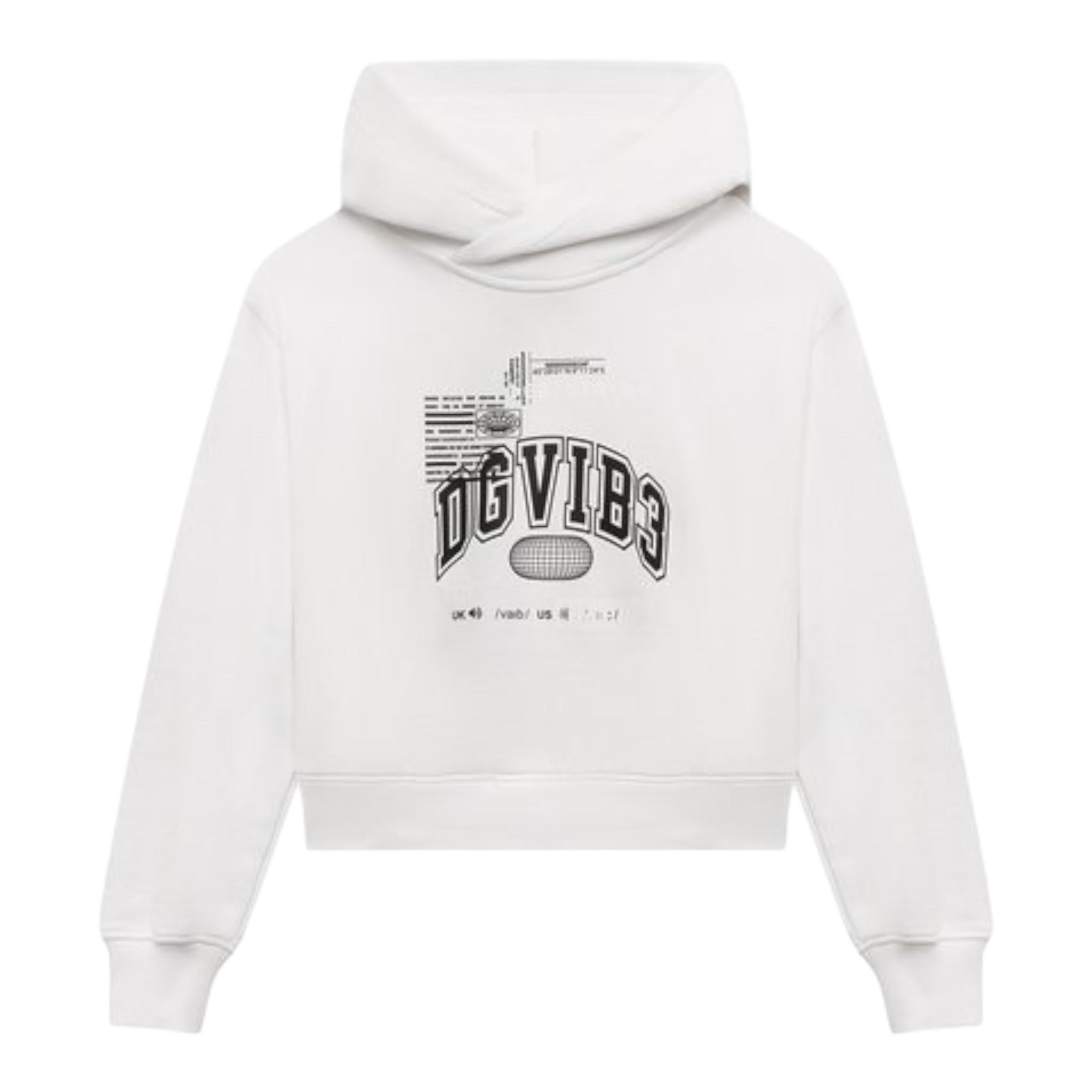 DOLCE & GABBANA felpa chiusa con cappuccio tinta unita con stampa in contrasto Bianco per Bambina L8JWAO BIANCO DOLCE & GABBANA 