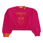PINKO maglia tinta unita con stampa in contrasto Fuxia per Bambina F4PIBGJP108J FUXIA PINKO 