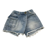 Lu Lu By Miss Grant Short In Denim Tinta Unita per Bambina LL3372 AZZURRO LU LU BY MISS GRANT 