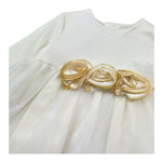 Le Bebe Abito Manica Lunga Tinta Unita con Gonna In Tulle per Neonata LBG1047 BIANCO LE BEBE 