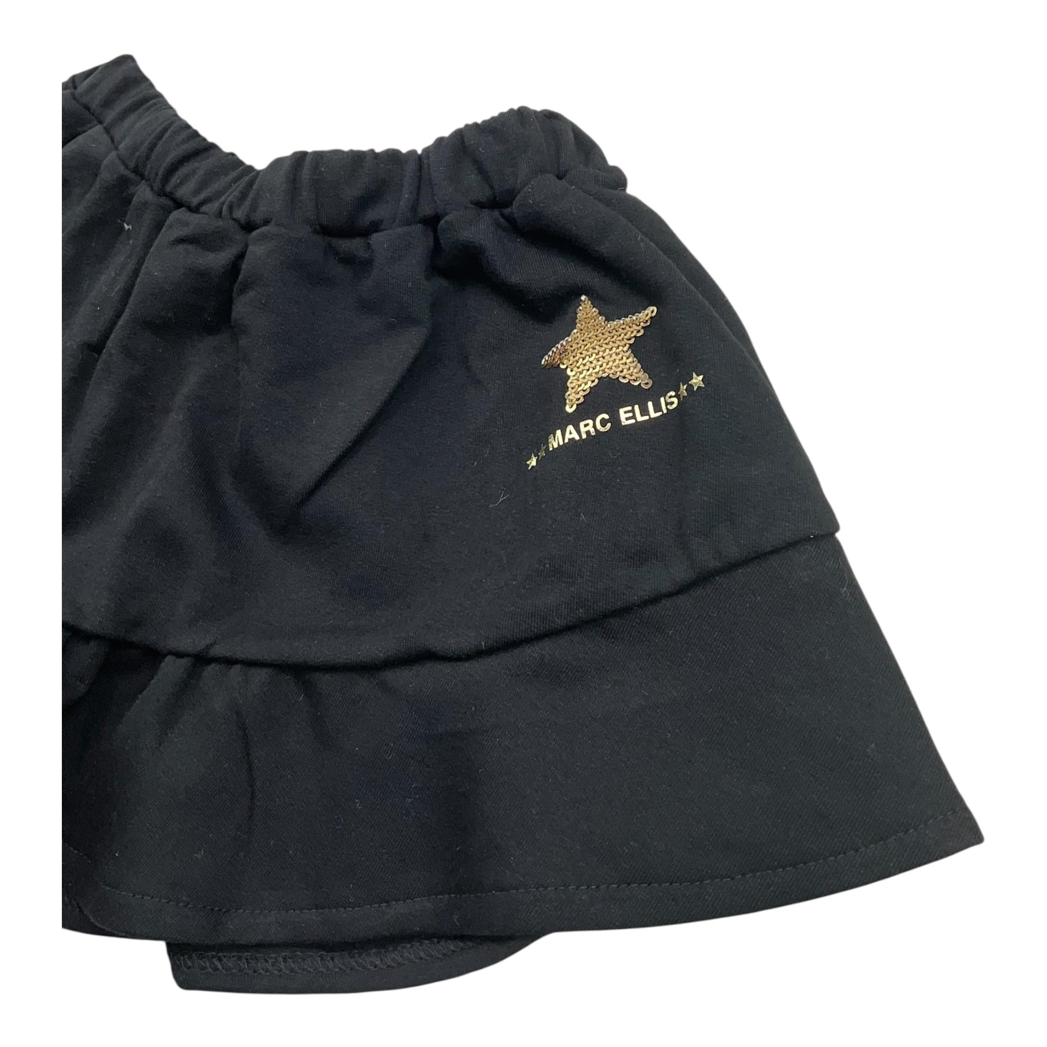 MARC ELLIS gonna tinta unita con logo Nero per Neonata JMNSK15790 NERO MARC ELLIS 