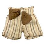 La Stupenderia Short Tinta Unita con Fantasia A Righe per Neonata TJBR72 PANNA LA STUPENDERIA 