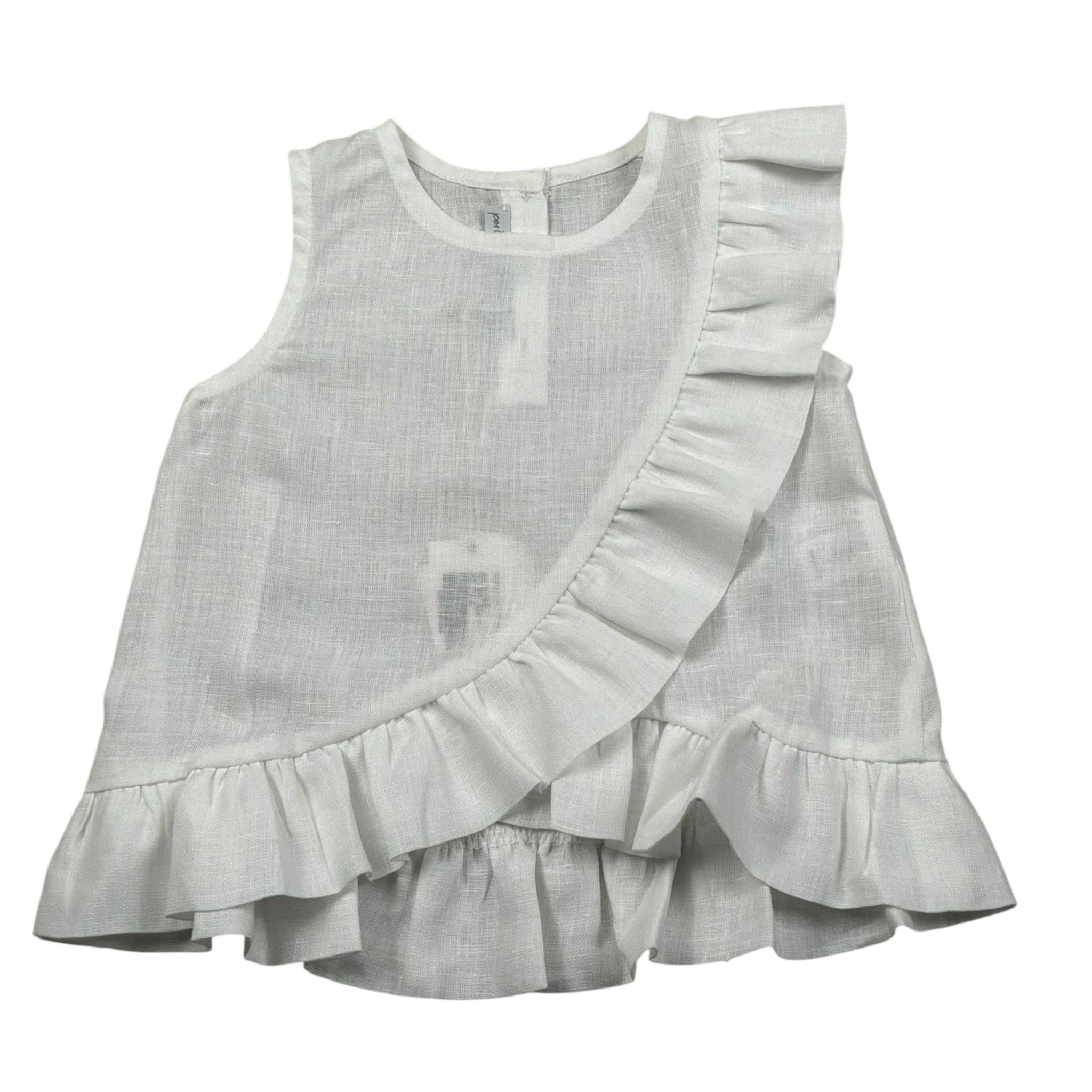 Per Te Top Giromanica Tinta Unita per Bambina 33981 BIANCO PER TE 