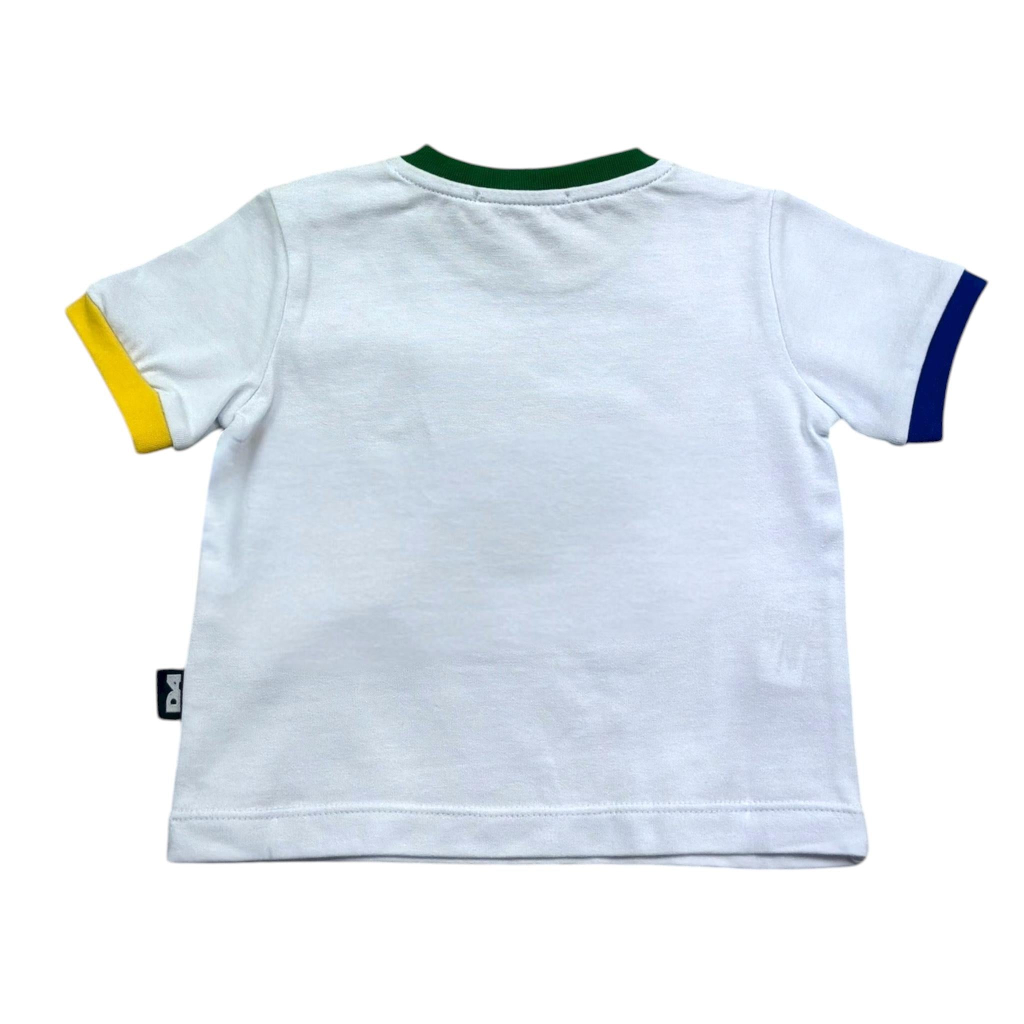 Daniele Alessandrini T-Shirt Girocollo Tinta Unita con Stampa per Neonato 1296M00234NX BIANCO DANIELE ALESSANDRINI 