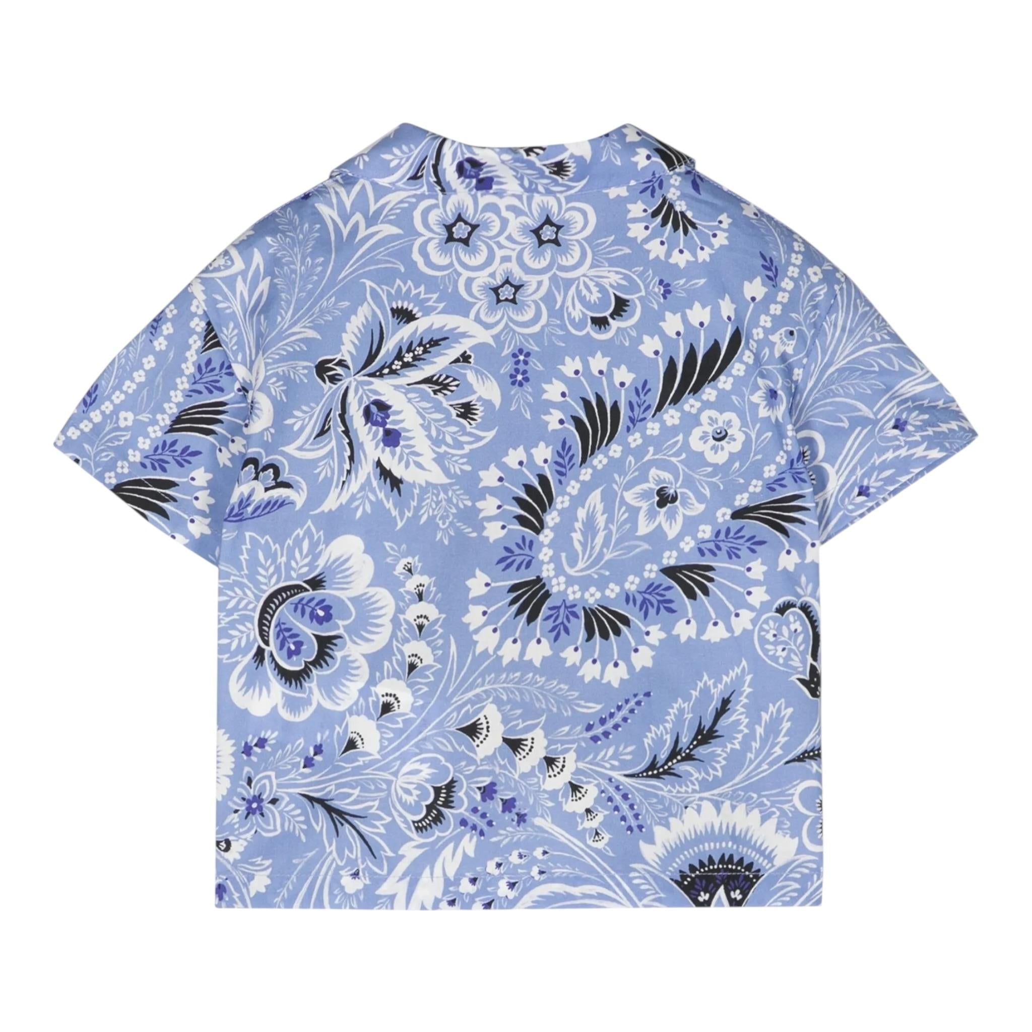 Etro Camicia Mezza Manica con Fantasia per Bambino GU5P01X AZZURRO ETRO 