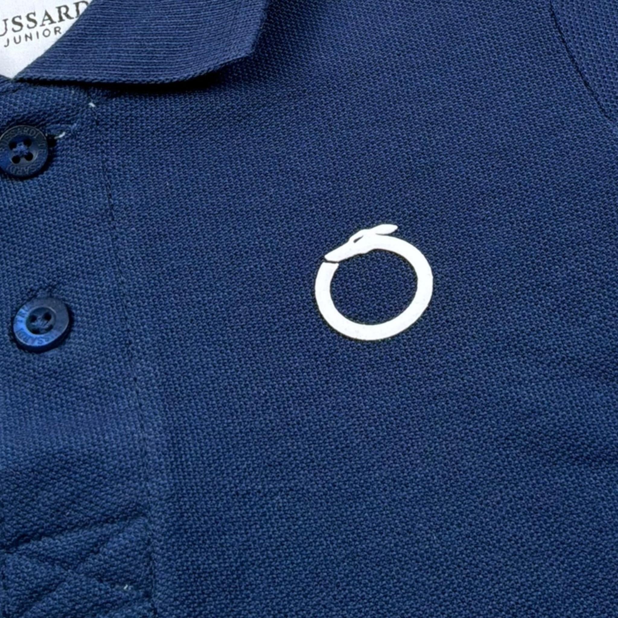 Trussardi Polo Mezza Manica Tinta Unita con Stampa per Neonato TIP23070PO BLU TRUSSARDI 