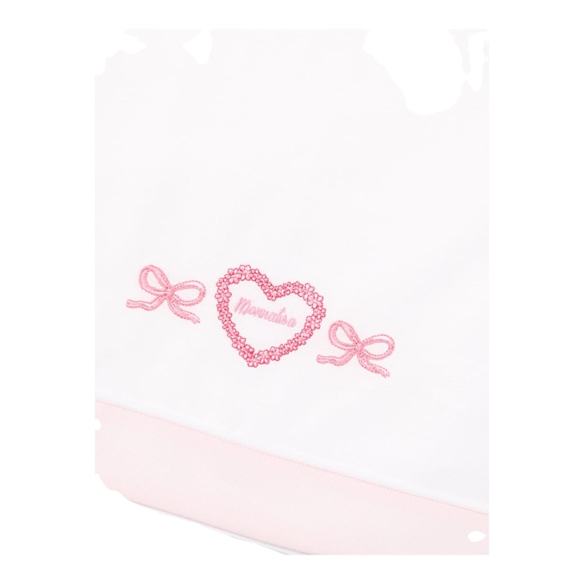 Monnalisa Set 3 Pezzi Lenzuola Tinta Unita con Stampa per Neonata 35D004 BIANCO MONNALISA 