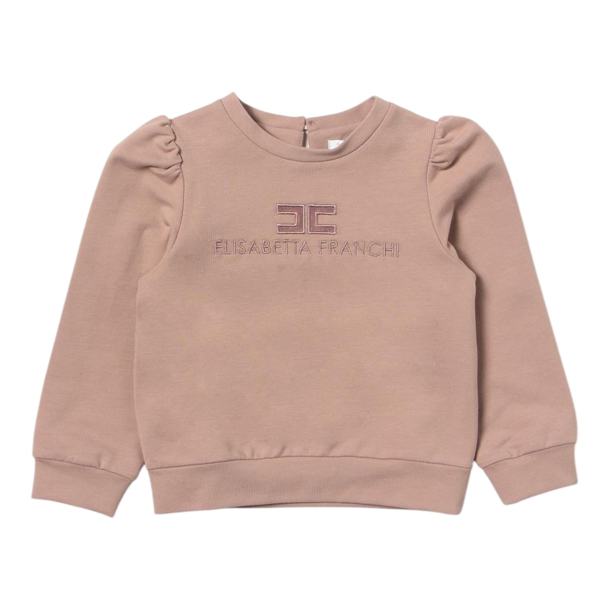Elisabetta Franchi Felpa Chiusa con Cappuccio Tinta Unita per Bambina EGFE23 ROSA ELISABETTA FRANCHI 