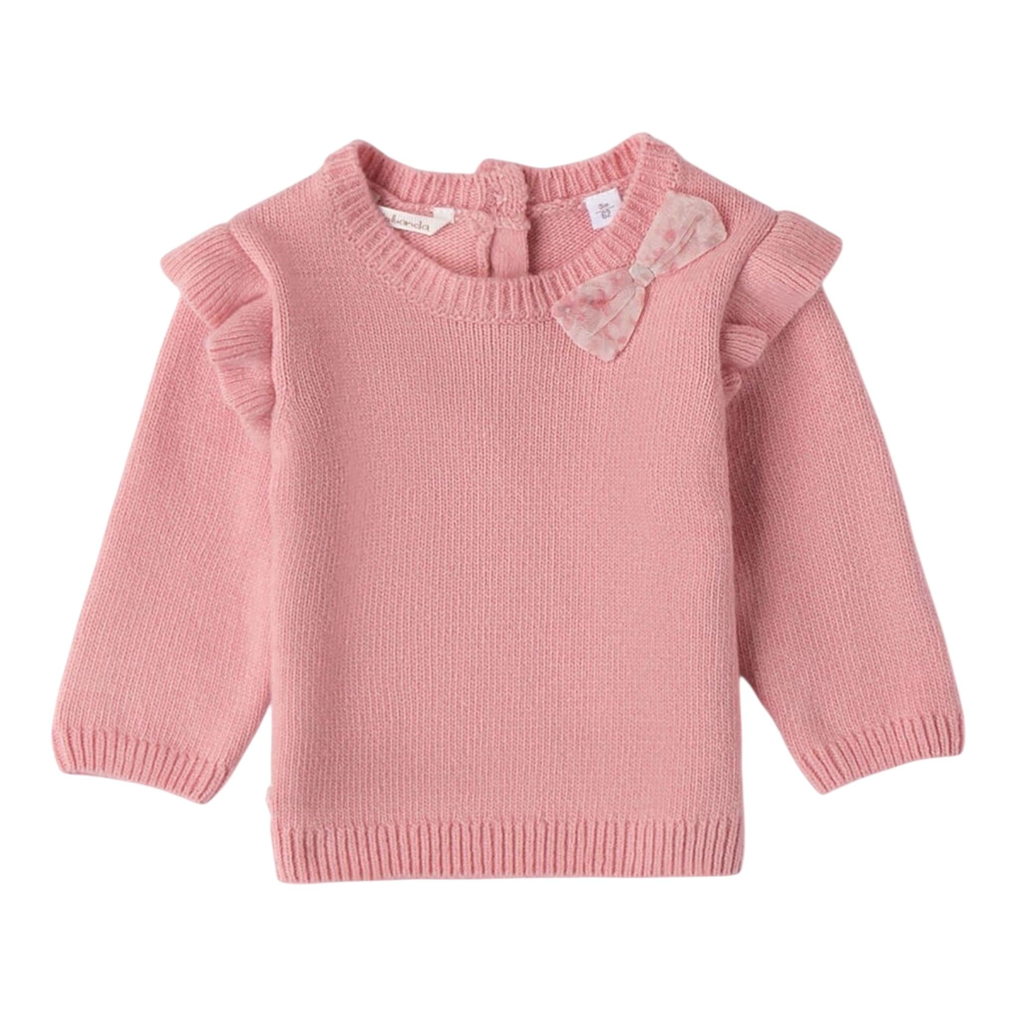 MINI BANDA maglia girocollo tinta unita con fiocco Rosa per Neonata 3A744XX ROSA MINI BANDA 