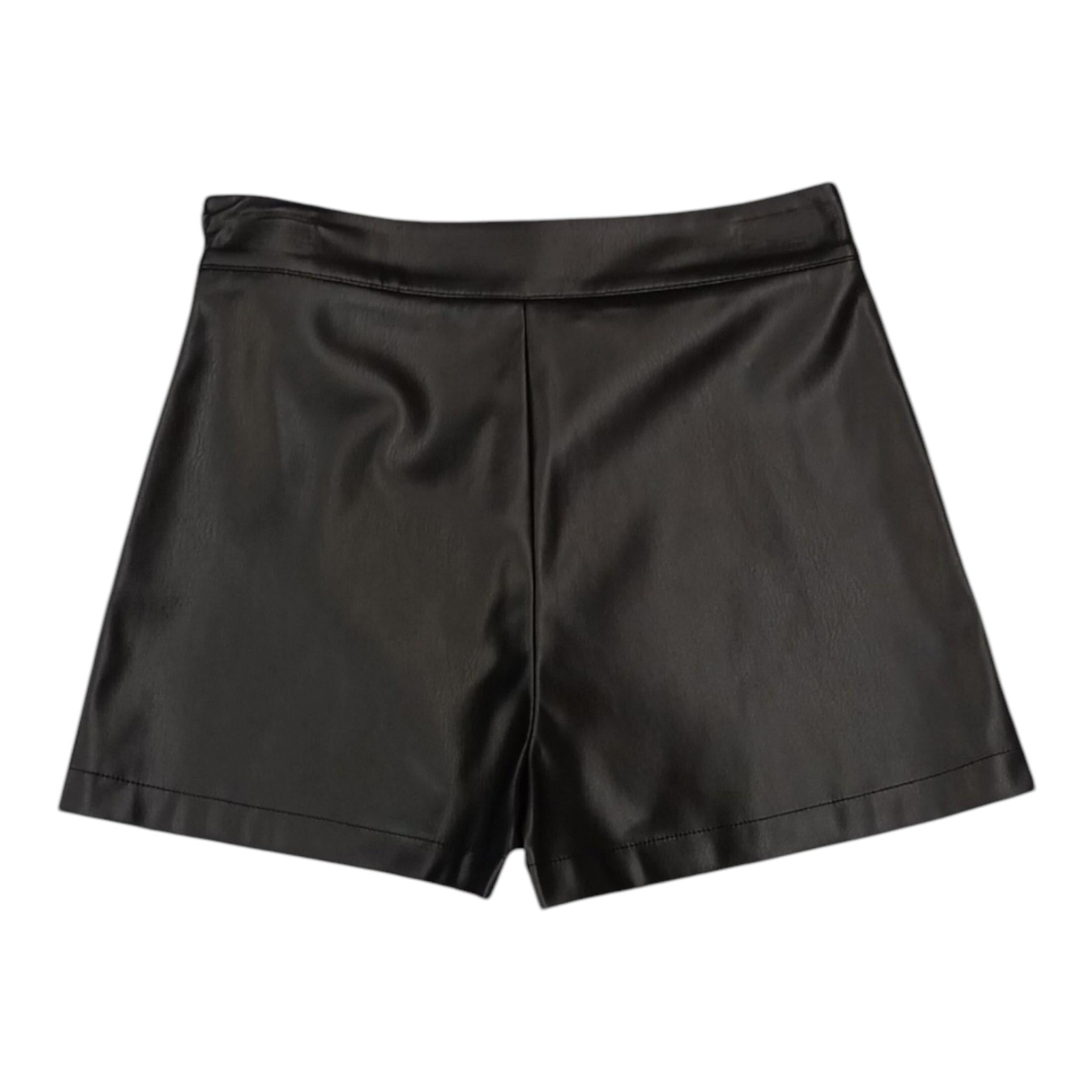 LIU JO short in ecopelle tinta unita  Nero per Bambina GF4057 NERO LIU JO 