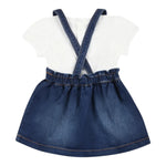 Moschino Completo 2 Pezzi T-Shirt-Salopette In Denim per Neonata MFG01K BIANCO MOSCHINO 