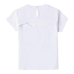 Minibanda T-Shirt Girocollo Tinta Unita con Brillantini per Neonata 0B313 BIANCO MINIBANDA 