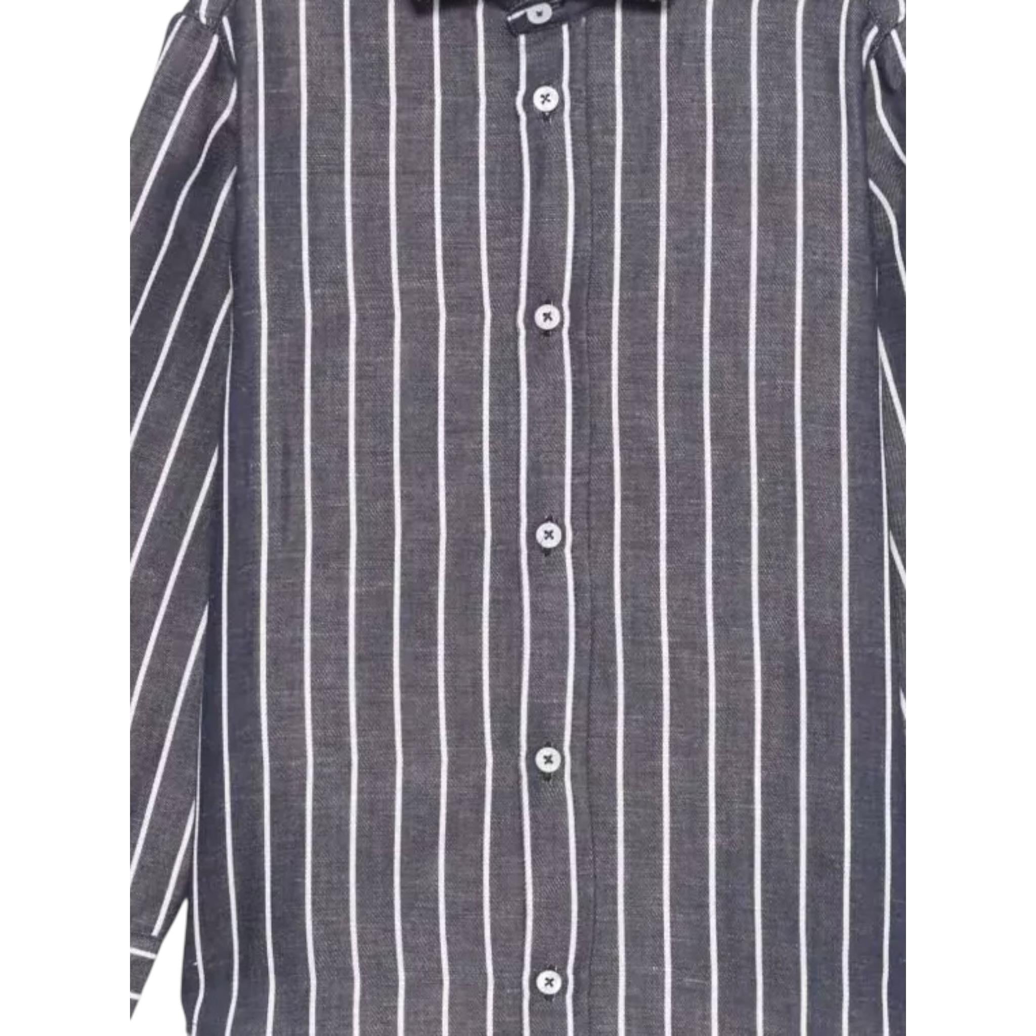 Fay Camicia Tinta Unita Manica Lunga con Fantasia A Righe per Bambino FW5P60X BLU FAY 