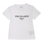 Trussardi T-Shirt Girocollo Tinta Unita con Stampa per Neonato TIP25011TSX BIANCO TRUSSARDI 