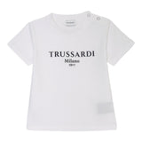 Trussardi T-Shirt Girocollo Tinta Unita con Stampa per Neonato TIP25011TSX BIANCO TRUSSARDI 