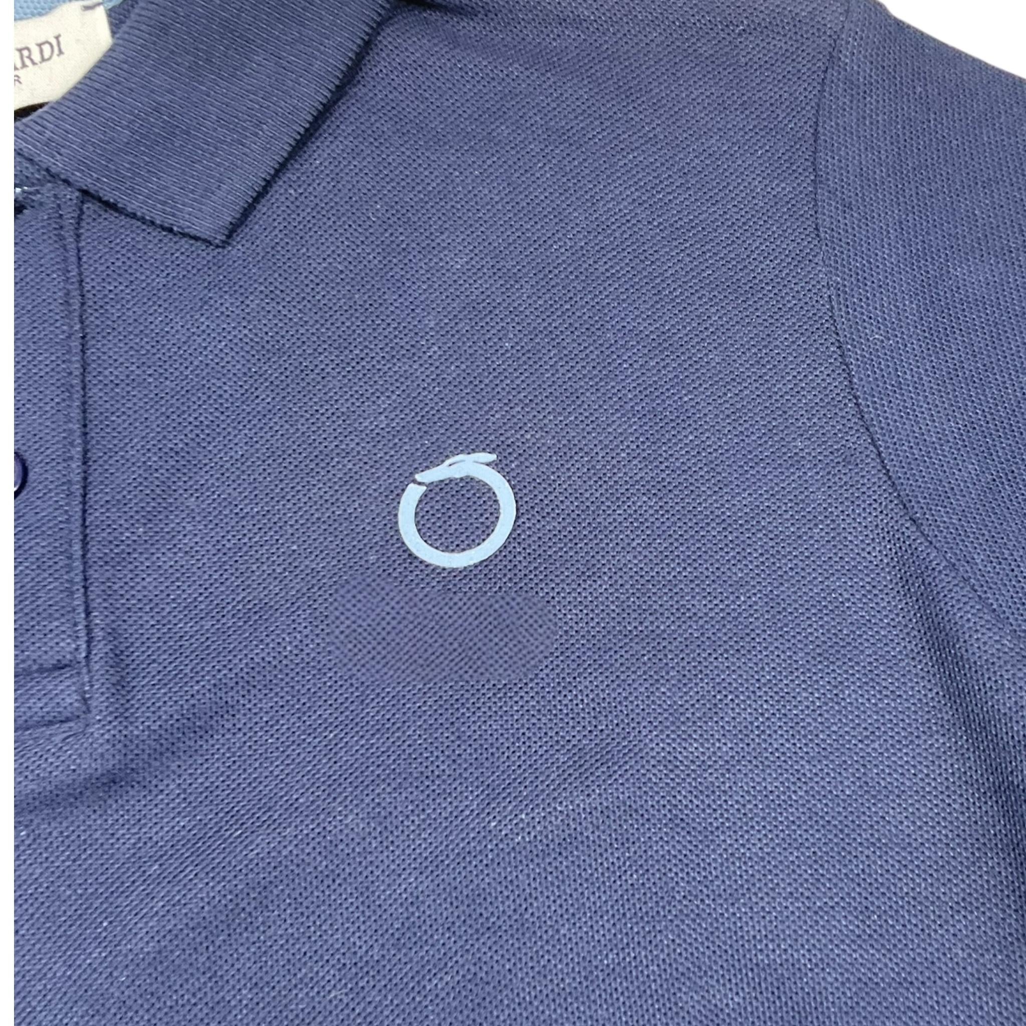 Trussardi Polo Tinta Unita con Logo Mezza Manica per Bambino TIP25014POJ BLU TRUSSARDI 