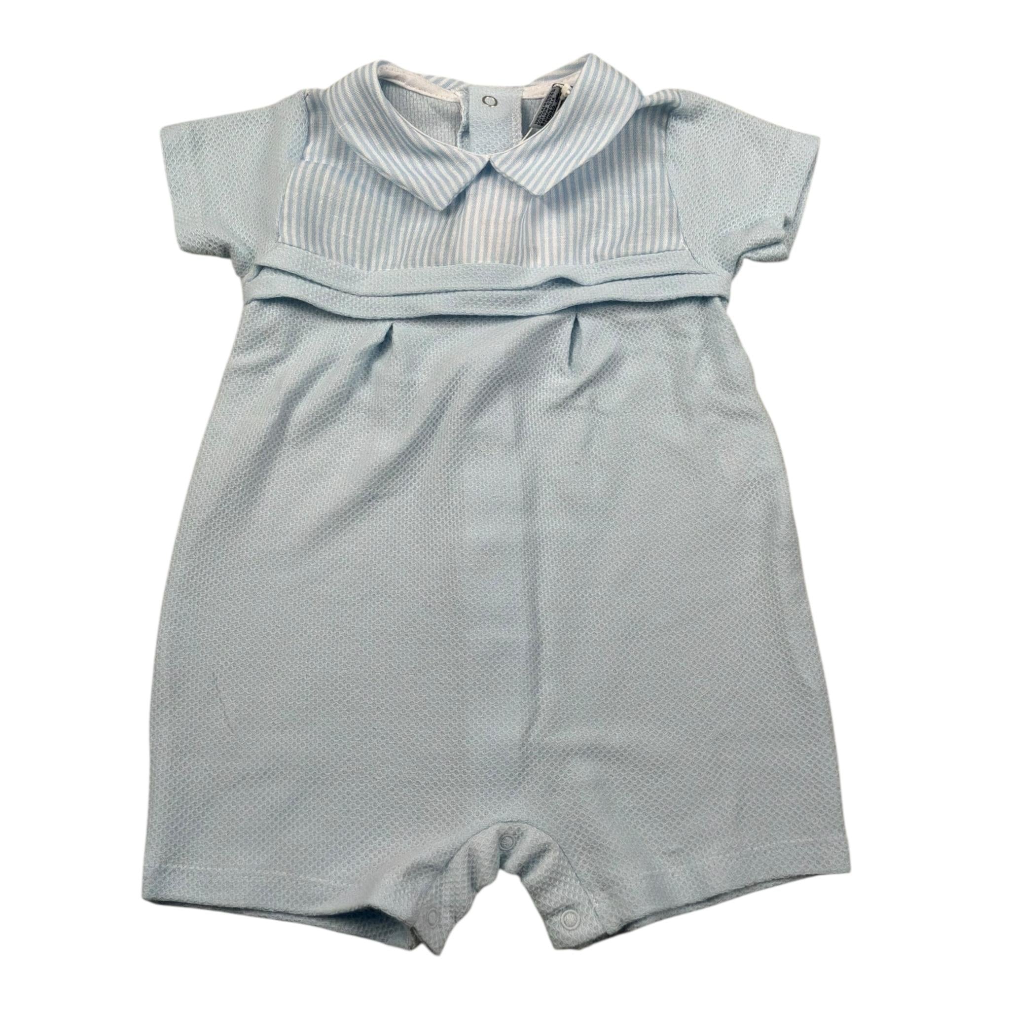 Babidu Pagliaccetto Mezza Manica Tinta Unita per Neonato 13371 AZZURRO BABIDU 