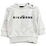 John Richmond Felpa Chiusa Girocollo Tinta Unita con Logo per Neonato RIP26036FE BIANCO JOHN RICHMOND 