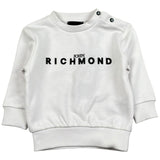 John Richmond Felpa Chiusa Girocollo Tinta Unita con Logo per Neonato RIP26036FE BIANCO JOHN RICHMOND 