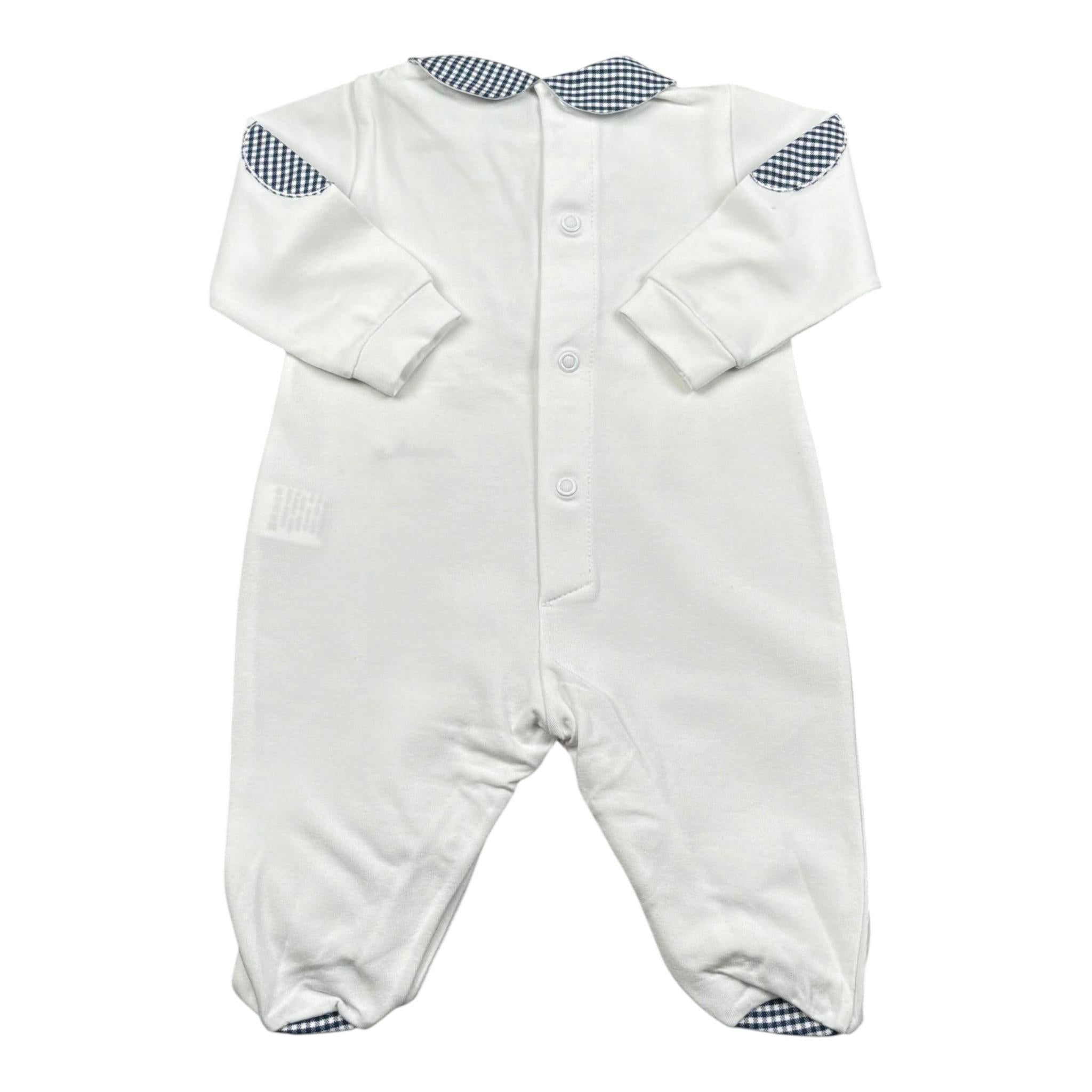 Marlu' Tutina Tinta Unita con Fantasia A Quadri per Neonata EC5914 BIANCO MARLU' 