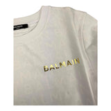 BALMAIN felpa chiusa girocollo tinta unita cn logo Bianco per Bambino BT4P90 BIANCO BALMAIN 