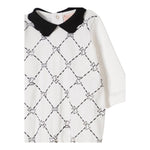 Elisabetta Franchi Tutina Manica Lunga Tinta Unita con Colletto In Contrasto per Neonata ENTU129 BIANCO ELISABETTA FRANCHI 